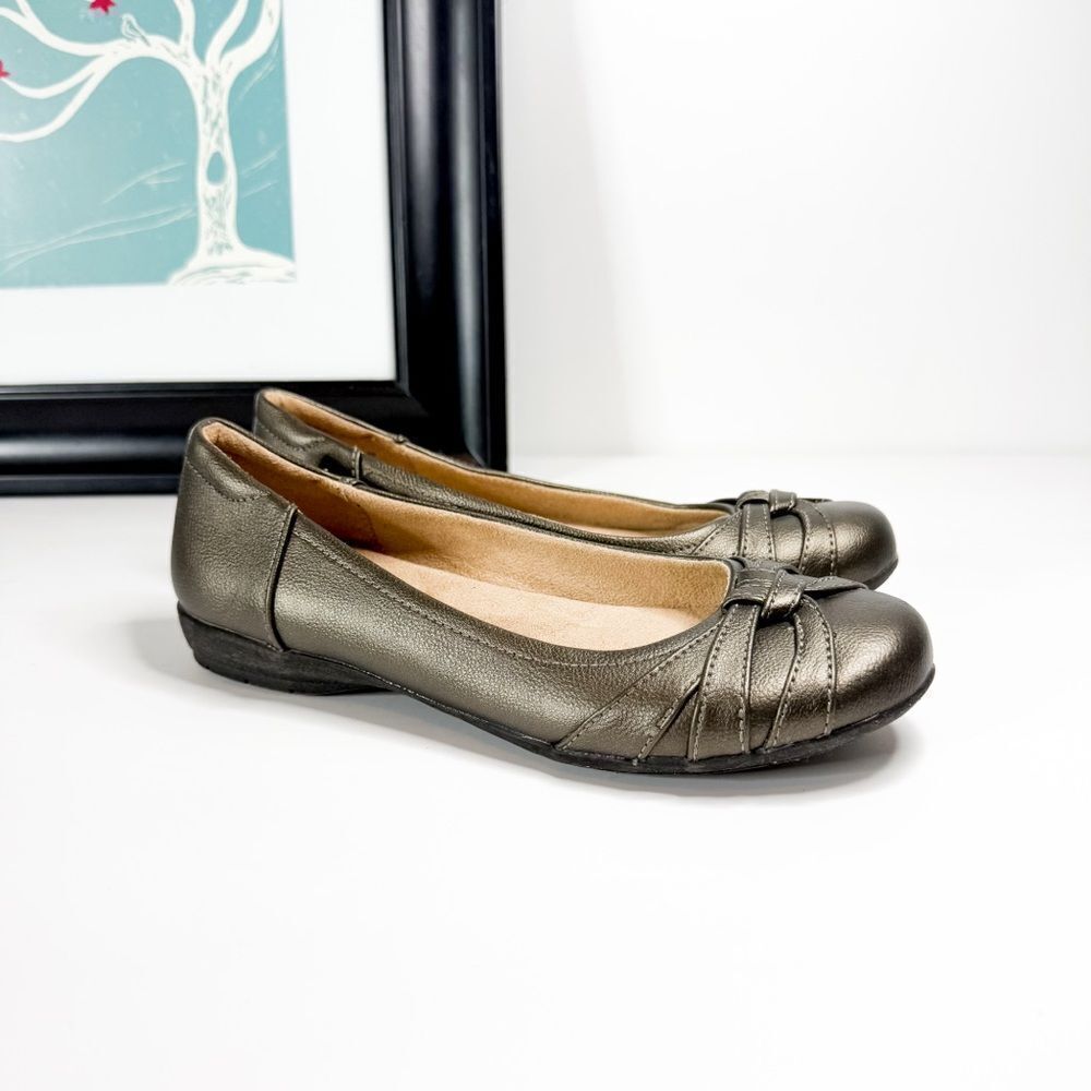 Soul Naturalizer Women’s Comfort Shoes Metallic Pewter Ballet Flats Size 8M